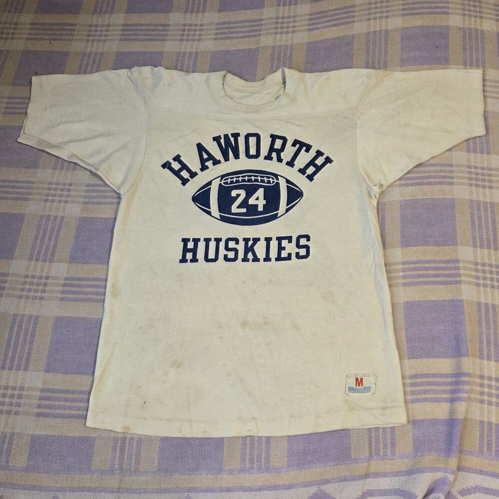 Vintage 60s Haworth Huskies Durene Champion Football Jersey Size Medium USA Rare